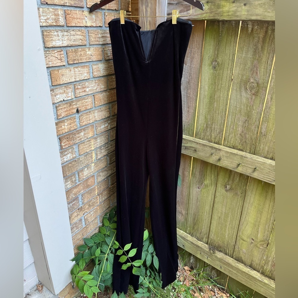 Good American Black Velvet Jumpsuit